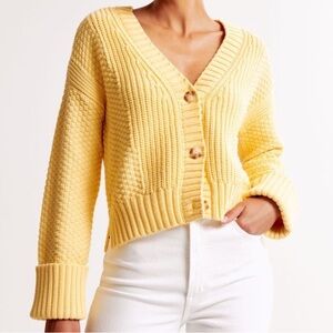 Abercrombie & Fitch Cotton-Blend Seed Stitch Cardigan